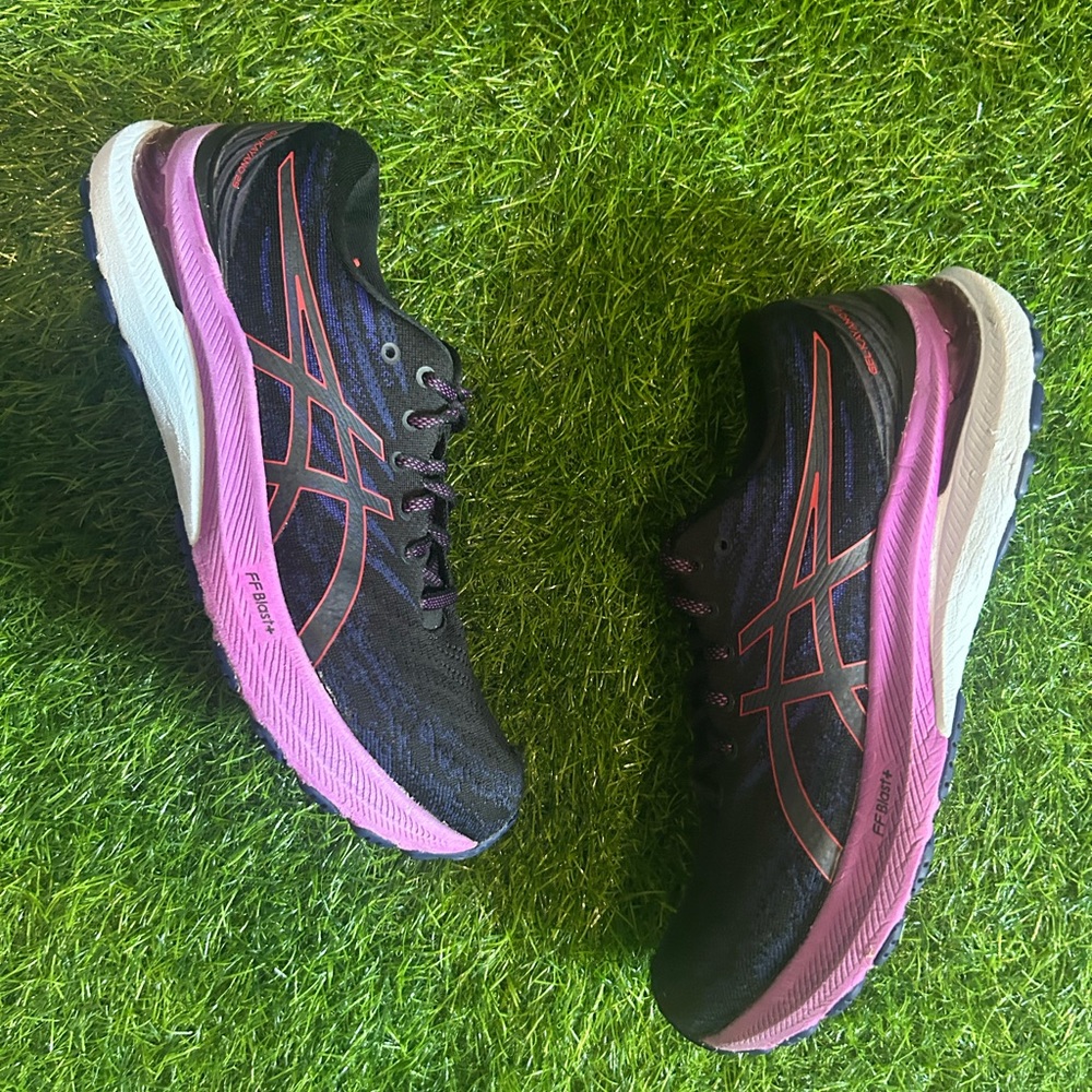 Asics Women's Black and Pink Running Sneakers